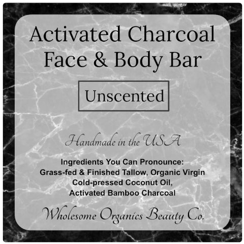 Activated Charcoal Face & Body Bar |Unscented|
